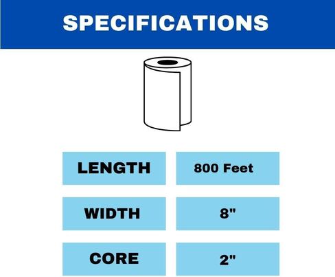 Commercial Hardwound Paper Towel Rolls, White 6 Pack, 8 Inch x 800 Feet, 1-Ply, 2 Inch Core, Fits Universal Dispenser in Saudi Arabia