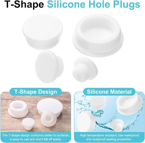 UXCELL 4PCS Silicone Hole Slop ، مقاومة مقاومة للماء Round Round Round Round Flote Seal Capts أنبوب أنبوب أغطية نهاية 38 مم/1.5 بوصة لزجاجة حوض الاستحمام ، أبيض in Saudi Arabia