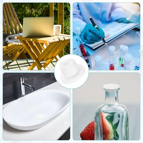 UXCELL 4PCS Silicone Hole Slop ، مقاومة مقاومة للماء Round Round Round Round Flote Seal Capts أنبوب أنبوب أغطية نهاية 38 مم/1.5 بوصة لزجاجة حوض الاستحمام ، أبيض in Saudi Arabia