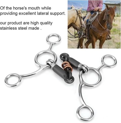 Horse Bit, Snaffle Bits for Horses, Stainless Steel Horse Chew with Black Steel Mouth in Saudi Arabia