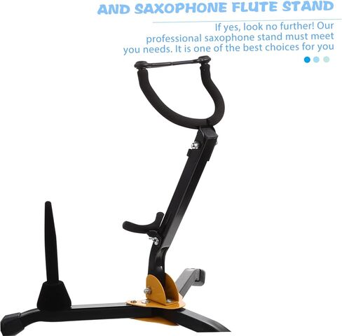 Garneck Foldable Alto Tenor Saxophone Stand Lightweight Tripod Holder for Saxophone Clarinet and Flute Durable with Slip Feet Space Saving Design Black in Saudi Arabia