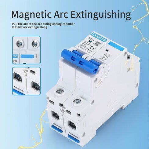 40 أمبير مصغرة قاطع دائرة DC 1000V 2 القطب ، مفتاح فصل الطاقة الشمسية الكهروضوئية مع رحلة مغناطيسية حرارية ، عزل جبل السكك الحديدية C40 in Kuwait