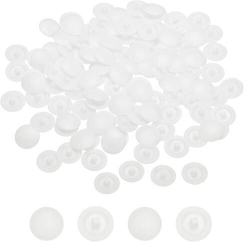Meccanixity 180pcs Cops Cover Covers 12x3mm بلاستيكي تغطية الزخارف تغطية الكبسولات المقاومة للماء لـ Phillips Cam Fitting Head ، White in Kuwait