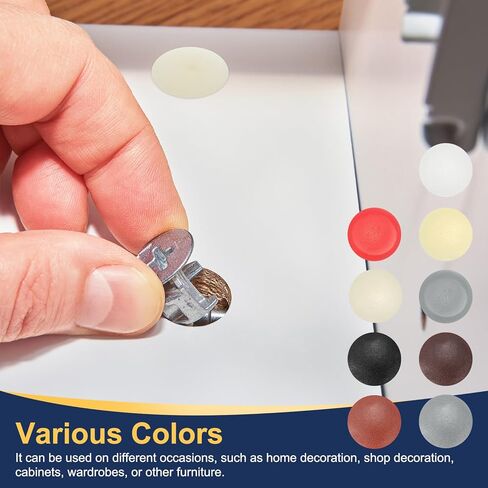 Meccanixity 180pcs Cops Cover Covers 12x3mm بلاستيكي تغطية الزخارف تغطية الكبسولات المقاومة للماء لـ Phillips Cam Fitting Head ، White in Saudi Arabia
