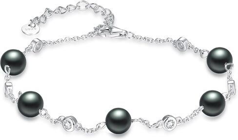 Palpitate Pearl Ankle Bracelets 925 Sterling Silver Pearl Anklets for Women Pearls Anklets Jewelry for Mom Friends in Saudi Arabia