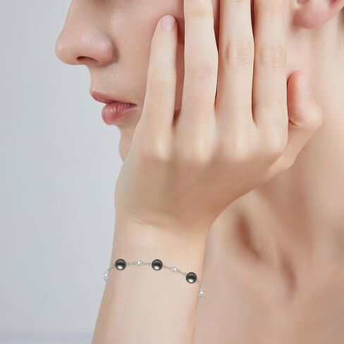 Palpitate Pearl Ankle Bracelets 925 Sterling Silver Pearl Anklets for Women Pearls Anklets Jewelry for Mom Friends in Saudi Arabia