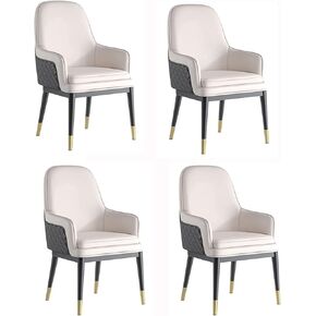 كراسي غرفة الطعام مجموعة ، كراسي الطعام المطبخ صالة كرسي كرسي الجلود عالية الظهر مبطنة مقعد ناعم كرسي الساقين المعدنية ، مجموعة من 4 كراسي (اللون: أ) in Kuwait