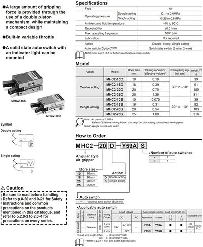 1PCS Series MHC Air Cylinder MHC2-16D GRIPPER CONPONANTS in Kuwait