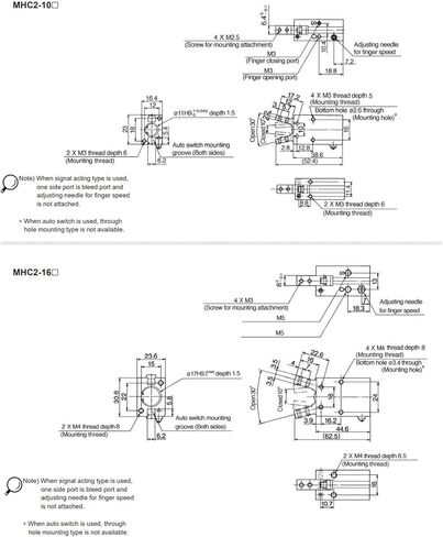 1PCS Series MHC Air Cylinder MHC2-16D GRIPPER CONPONANTS in Kuwait