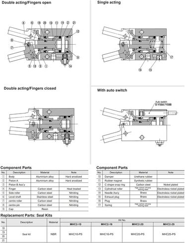 1PCS Series MHC Air Cylinder MHC2-16D GRIPPER CONPONANTS in Kuwait