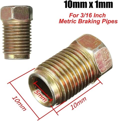 for 3/16" Metric Pipe Durable Copper Nuts Bolts Male Brake Nuts(10pcs) in Saudi Arabia