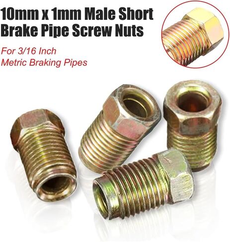 for 3/16" Metric Pipe Durable Copper Nuts Bolts Male Brake Nuts(10pcs) in Saudi Arabia