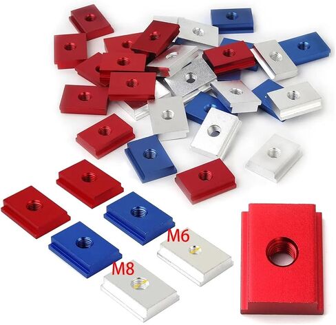 S Slot Nut Bolts T-Track Slider Aluminium Alloy 30/45 Type Tracks Jigs Scle Slot Tool Tool Woodworking (Blue ، M6) in Saudi Arabia