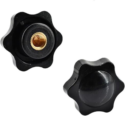 Thumb Knob Nut Black White Clamping Handle Plum Thread Hand Mechanical Manual Tighten Star Nuts(White No Perforated,M10(Head 38mm) 2pcs) in Saudi Arabia