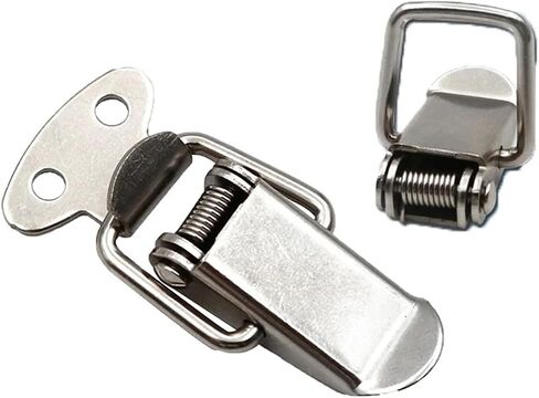1Pcs 304 Stainless Steel Toggle Hasp Latch Buckle Lock 107 Spring Duckbill Lock Wooden Box Bag Buckle in Saudi Arabia