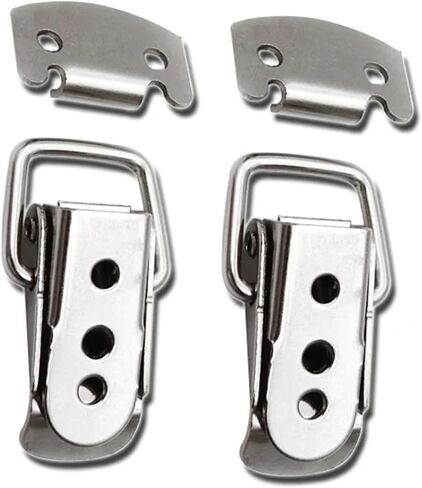 1Pcs 201 Stainless Steel Spring Buckle Hasp Latch 007 Tool Box Lock Iron Wooden Box Catch Duckbill Buckle Industrial Box Bag Sofa Buckle in Saudi Arabia