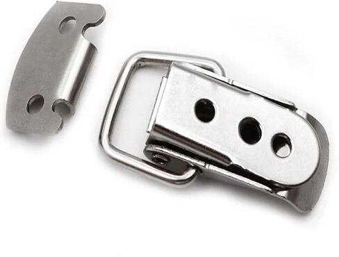 1Pcs 201 Stainless Steel Spring Buckle Hasp Latch 007 Tool Box Lock Iron Wooden Box Catch Duckbill Buckle Industrial Box Bag Sofa Buckle in Saudi Arabia