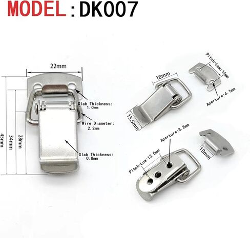 1Pcs 201 Steel Buckle Hook Wooden Box Hasps Clamp Spring Catch Clasp Loaded Draw Toggle in Saudi Arabia
