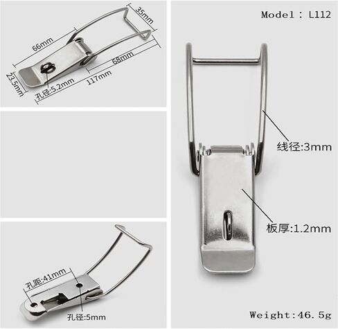 1Pcs 201 Stainless Steel Cabinet Boxes Hasp Lock Spring Loaded Latch Catch Toggle Locks Buckle in Saudi Arabia
