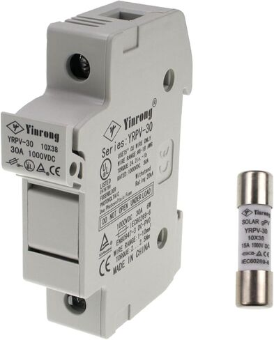 1000V Solar Fuse Holder 15A DIN Rail Mount Fuse Holder 1 Pole White Plastic Housing with 15A Fuse in Saudi Arabia
