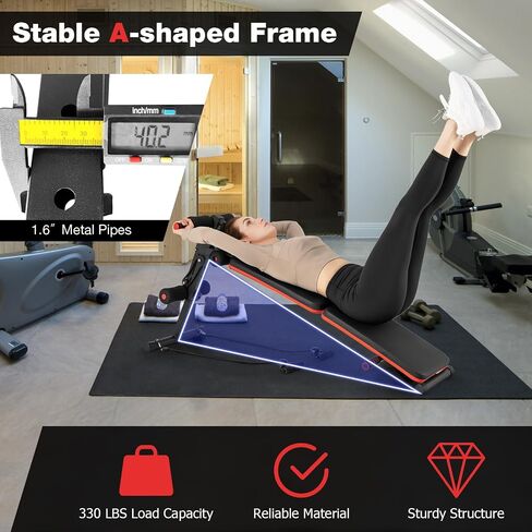 Goplus 7 in 1 Sit up Bench, Foldable Workout Bench w/4 Position Adjustable Height, Multi-Layer Structure Cushion & 2 Elastic Ropes, Workout Equipment for Home Gym Fitness, 330 LBS in Saudi Arabia