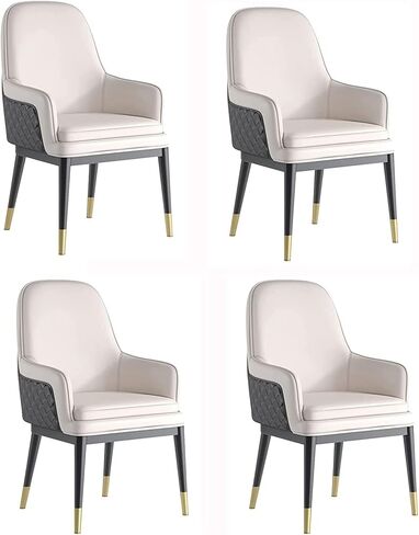 كراسي غرفة الطعام مجموعة ، كراسي الطعام المطبخ صالة كرسي كرسي الجلود عالية الظهر مبطنة مقعد ناعم كرسي الساقين المعدنية ، مجموعة من 4 كراسي (اللون: أ) in Kuwait