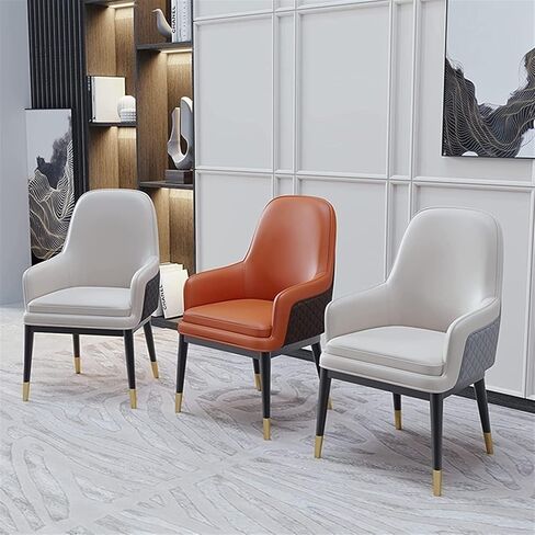 كراسي غرفة الطعام مجموعة ، كراسي الطعام المطبخ صالة كرسي كرسي الجلود عالية الظهر مبطنة مقعد ناعم كرسي الساقين المعدنية ، مجموعة من 4 كراسي (اللون: أ) in Kuwait