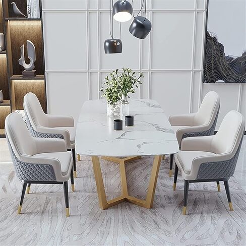 كراسي غرفة الطعام مجموعة ، كراسي الطعام المطبخ صالة كرسي كرسي الجلود عالية الظهر مبطنة مقعد ناعم كرسي الساقين المعدنية ، مجموعة من 4 كراسي (اللون: أ) in Kuwait