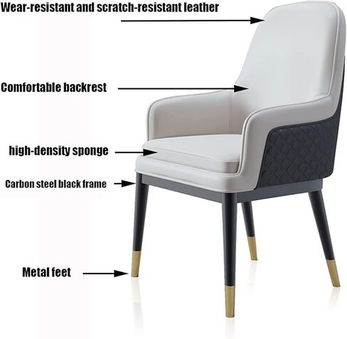 كراسي غرفة الطعام مجموعة ، كراسي الطعام المطبخ صالة كرسي كرسي الجلود عالية الظهر مبطنة مقعد ناعم كرسي الساقين المعدنية ، مجموعة من 4 كراسي (اللون: أ) in Kuwait
