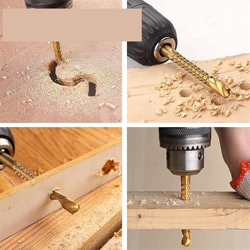 EVURU 6PCS HSS Steel Step Drill Bit Set 4-12/20/32mm Metal Hole Wood Cone Core Drilling 3,6,8 Saw Drill, 6PCS(With Box) in Saudi Arabia