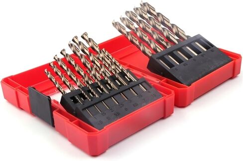 EVURU 19PCS/Set 1.0-10mm Cobalt Drill Bits High Speed Steel HSSCO M35 Spiral Twist Drill Bit for Stainless Steel Metal Wood in Saudi Arabia