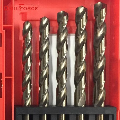 EVURU 19PCS/Set 1.0-10mm Cobalt Drill Bits High Speed Steel HSSCO M35 Spiral Twist Drill Bit for Stainless Steel Metal Wood in Saudi Arabia