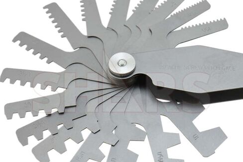 Shars Screw Pitch Gage, 29 Degree Angle ACME29 1N-12N 16 Blades 303-4325 !\ in Saudi Arabia
