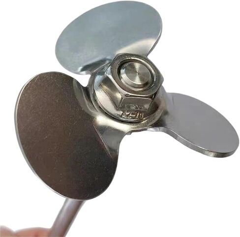 1set DIA 40mm to 120mm lab stainless steel stirring blade paddle, three-blade paddle with stirrer rod (50mm blade with rod) in Saudi Arabia