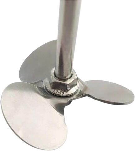 1set DIA 40mm to 120mm lab stainless steel stirring blade paddle, three-blade paddle with stirrer rod (50mm blade with rod) in Saudi Arabia