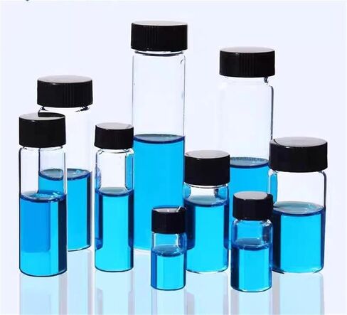 20pcs/pack 2ml to 60ml Clear Glass Sample Bottles with Black Plastic Screw Cap, Essential Oil Bottle for Laboratory Use(20ml) in Saudi Arabia