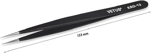 HRC40° Precision Stainless Steel Antistatic Tweezers ESD-10/11/12/13/14/15/16 for Laboratory Teaching/Repair Tools(ESD-11 1pcs) in Saudi Arabia