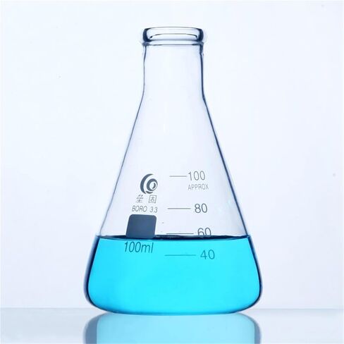 2pcs/pack Thickened Glass Erlenmeyer Lab Borosilicate Erlenmeyer Laboratory Equipment(100mL) in Saudi Arabia