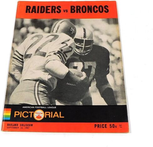 1967 Denver Broncos at Oakland Raiders AFL Football Program 9-10-67 - NFL Programs in Saudi Arabia