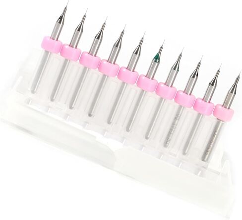 CNC PCB Drill Bits قم بقطع قطع حفر سهلة للحفر الحساسة من خلال أعمال صيانة PCB 10pcs (0.1 مم) in Saudi Arabia