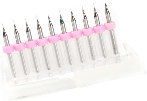 CNC PCB Drill Bits قم بقطع قطع حفر سهلة للحفر الحساسة من خلال أعمال صيانة PCB 10pcs (0.1 مم) in Saudi Arabia