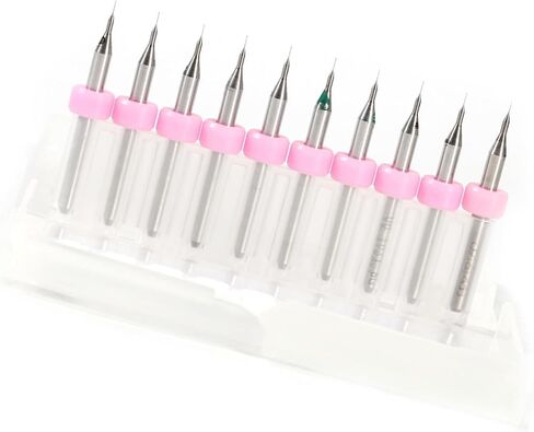 CNC PCB Drill Bits قم بقطع قطع حفر سهلة للحفر الحساسة من خلال أعمال صيانة PCB 10pcs (0.1 مم) in Saudi Arabia