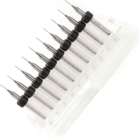 CNC PCB Drill Bits قم بقطع قطع حفر سهلة للحفر الحساسة من خلال أعمال صيانة PCB 10pcs (0.3 مم) in Saudi Arabia