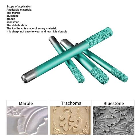 6/8/10/12mm Shank Flat Bottom Brazing Stone Engraving Router Bits Marble Granite for CNC Machine Carving Tools(D6-20l-90) in Kuwait