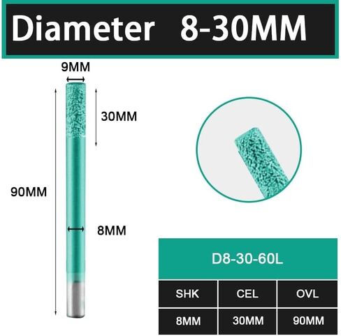 6/8/10/12mm Shank Flat Bottom Brazing Stone Engraving Router Bits Marble Granite for CNC Machine Carving Tools(D6-20l-90) in Saudi Arabia