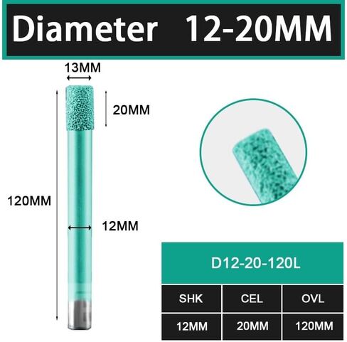 6/8/10/12mm Shank Flat Bottom Brazing Stone Engraving Router Bits Marble Granite for CNC Machine Carving Tools(D6-20l-90) in Saudi Arabia