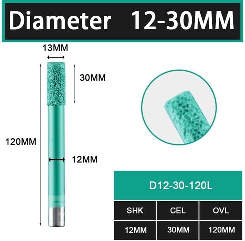 6/8/10/12mm Shank Flat Bottom Brazing Stone Engraving Router Bits Marble Granite for CNC Machine Carving Tools(D6-20l-90) in Saudi Arabia