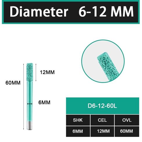 6/8/10/12mm Shank Flat Bottom Brazing Stone Engraving Router Bits Marble Granite for CNC Machine Carving Tools(D6-20l-90) in Kuwait