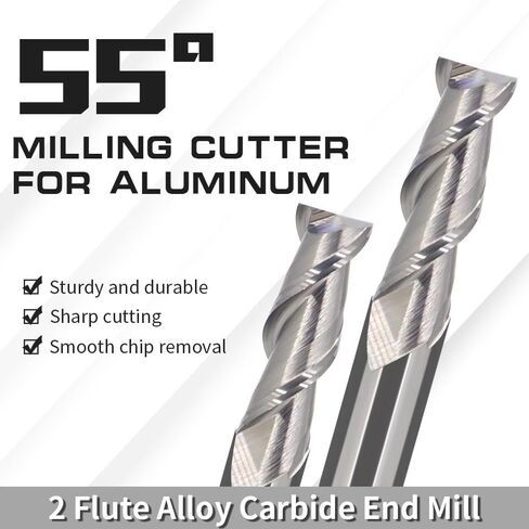 HRC55 2 Flute End Mill Aluminium CNC Router Bits Tungsten Steel Spiral Bit Carbide Milling Cutter For Wood Copper(2.5XD4X50L-2F) in Saudi Arabia