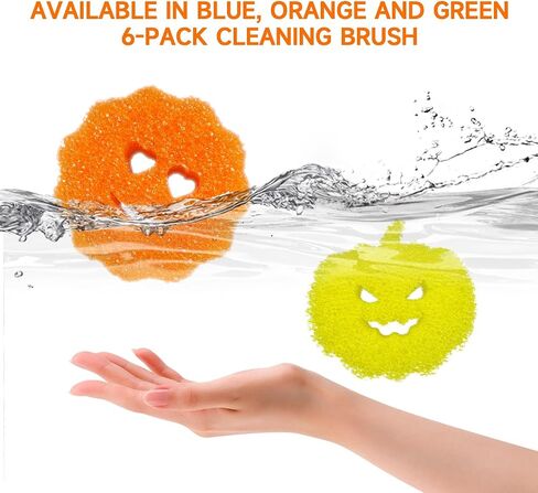 6 Pcs Scrubber Color Sponges,Non-Scratch Cleaning Sponges Kitchen,Temperature Controlled Kitchen Sponge for Washing Dishes,Household Bathroom Odor Resistant Scrubber-Bpa Free in Saudi Arabia